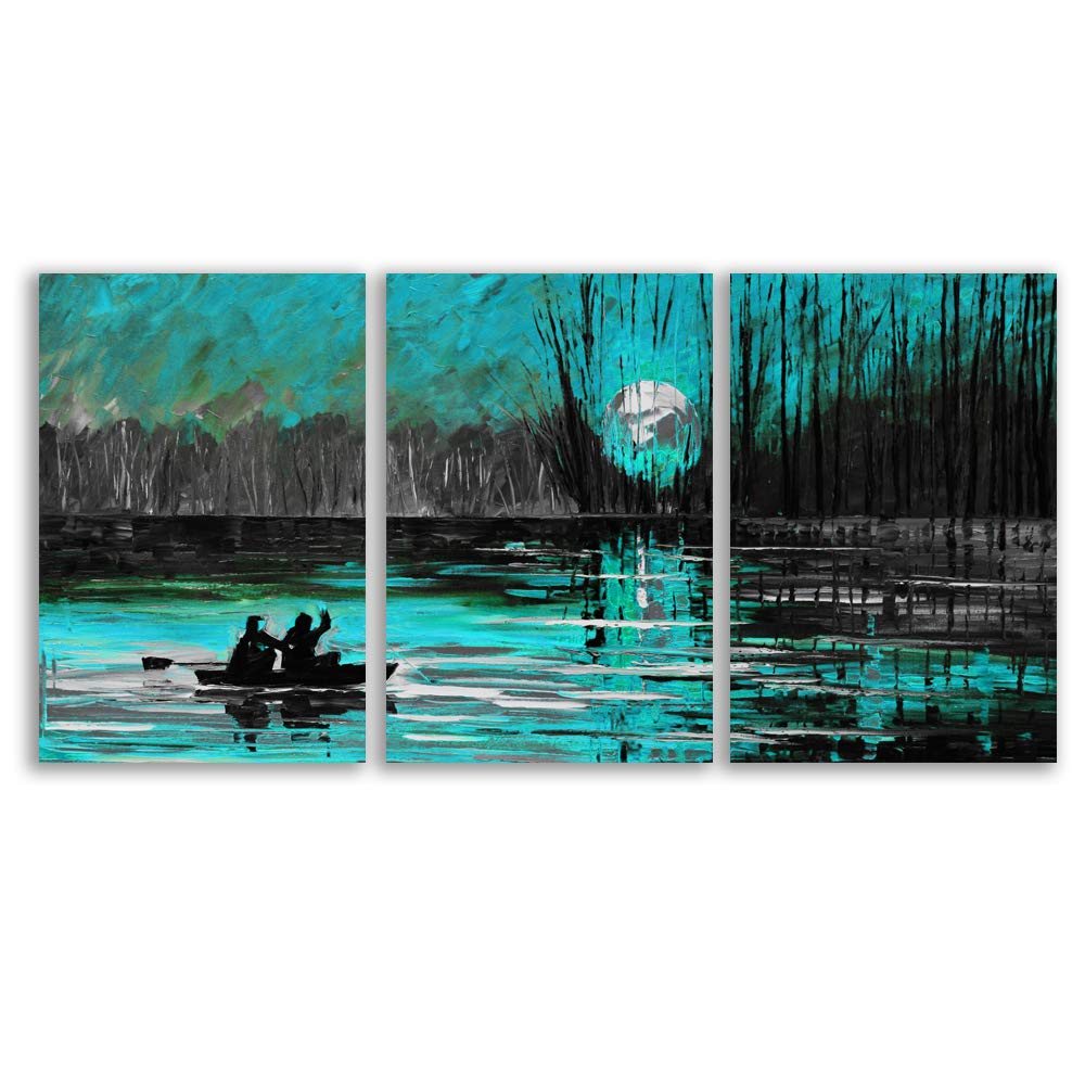 Abstract Cloud Tree Canvas Wall Art - 3 Panel Framed Oil Painting Print (24x36 Inches) for Bedroom & Living Room Decor | Modern Home Wall Decor | Perfect for Housewarming Gifts & Interior Design