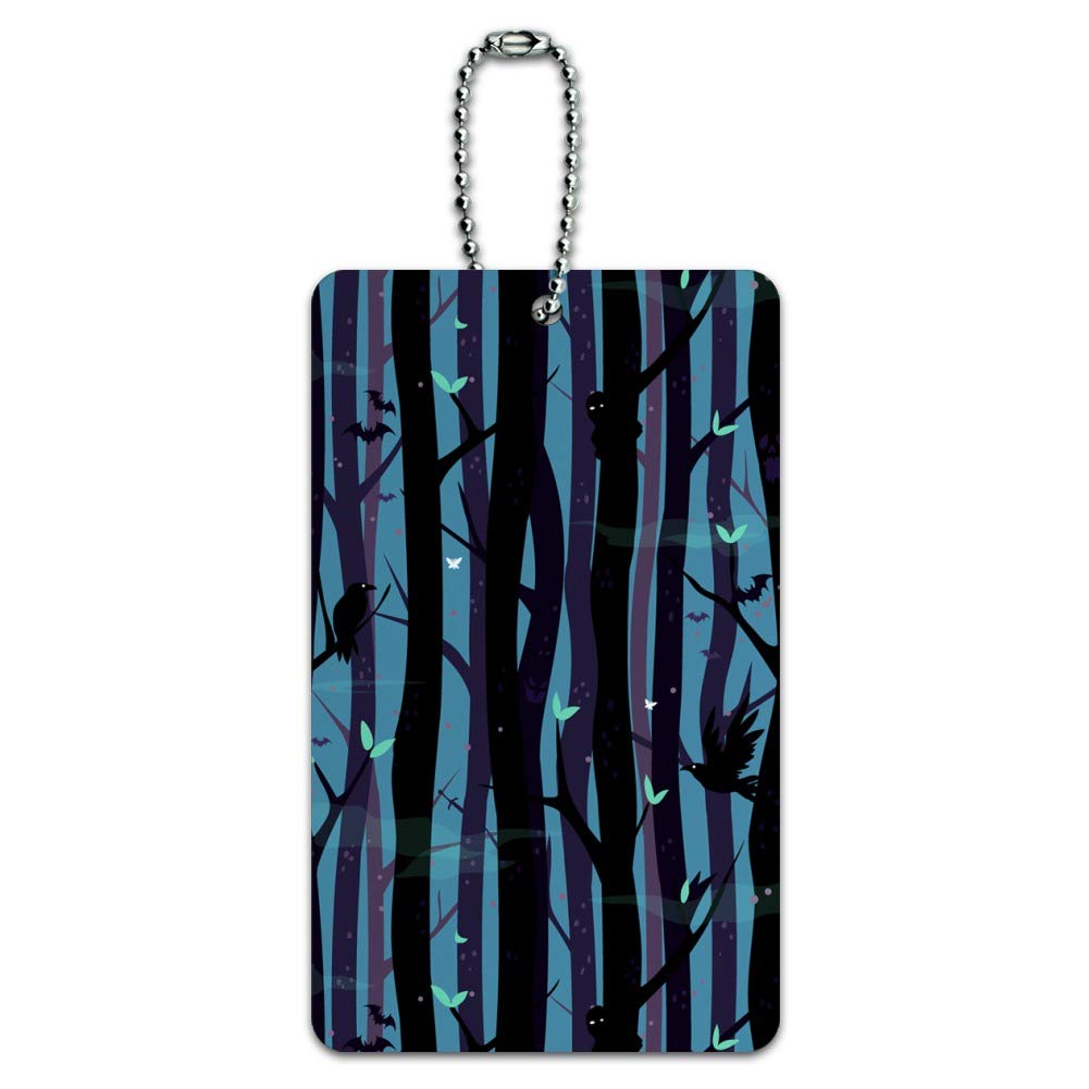 Spooky Dark Forest with Crows & Ravens - Gothic Luggage Tag for Suitcase, Carry-On & Travel Bags | Perfect for Halloween Travel, Gothic Style Accessories & Unique Identification