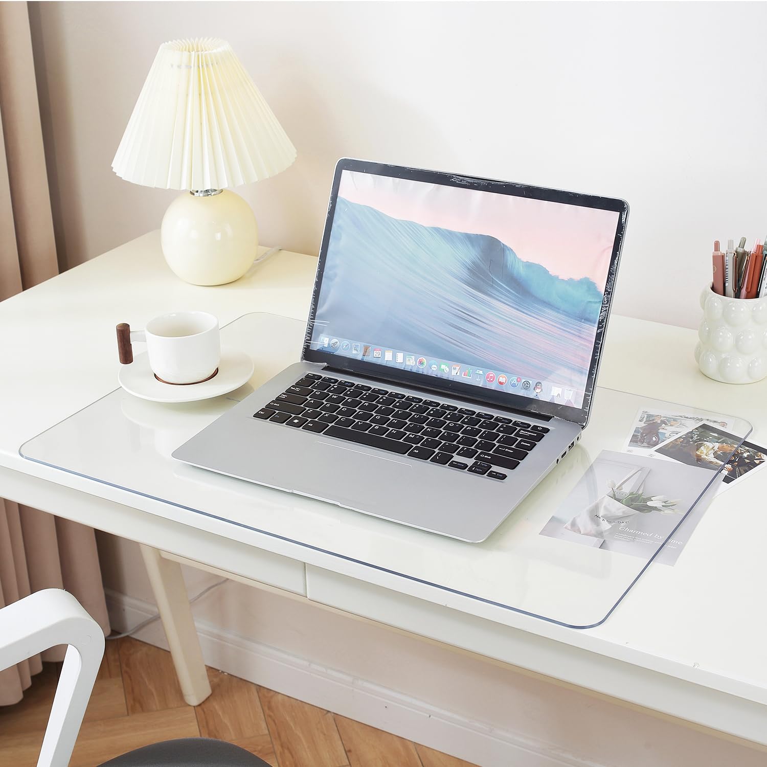 LovePads Clear Desk Mat 12 x 16 Inch, 1.5mm Thick Non-Slip PVC Desk Protector - Waterproof Writing Pad & Blotter for Home Office, Gaming, Study & Workstation - Perfect for Keyboard, Mouse & Laptop Use