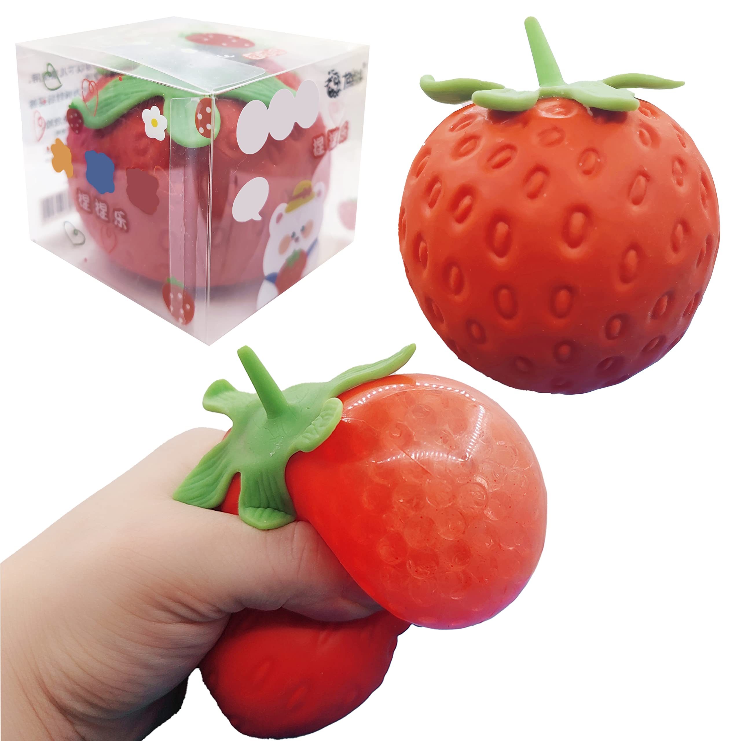 Giant Strawberry Squishy Fidget Toy - Stress Relief Sensory Toy for Adults, Teens & Kids - Perfect for Anxiety Relief, ADHD Focus & Classroom Sensory Play