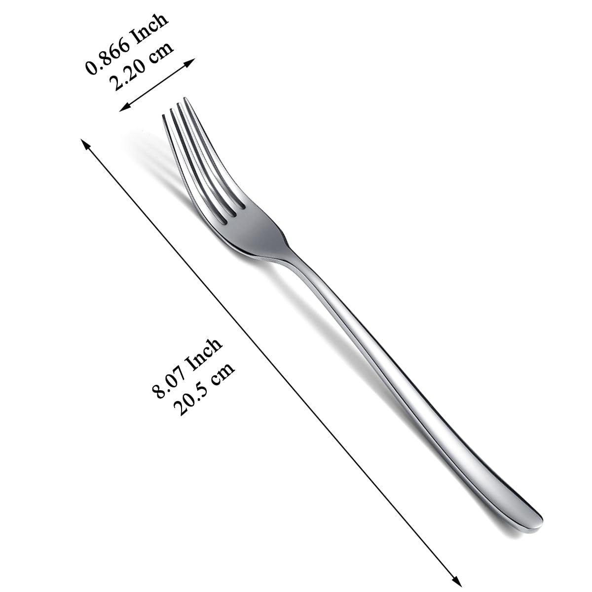 Kyraton 12-Piece Stainless Steel Dinner Forks Set - 8.15