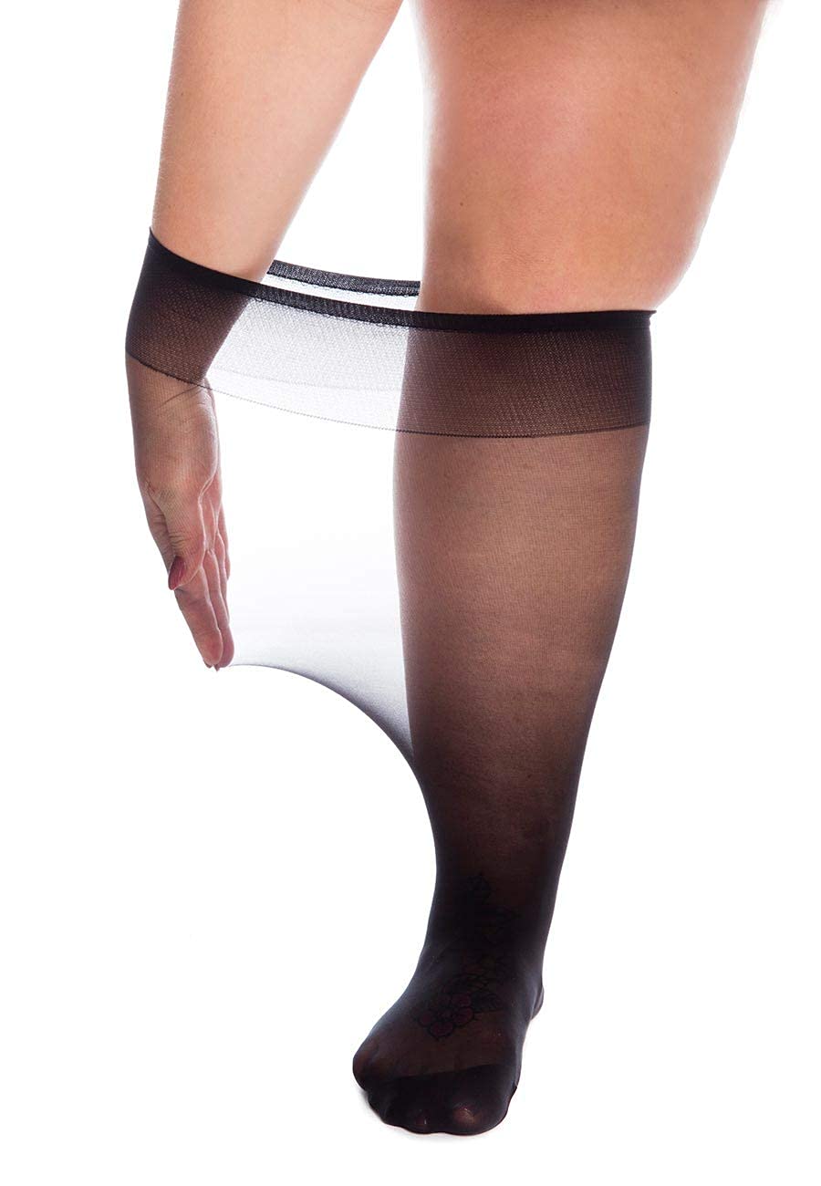 Women's Super Wide Knee High Stockings - 20 Denier Stretchable 37
