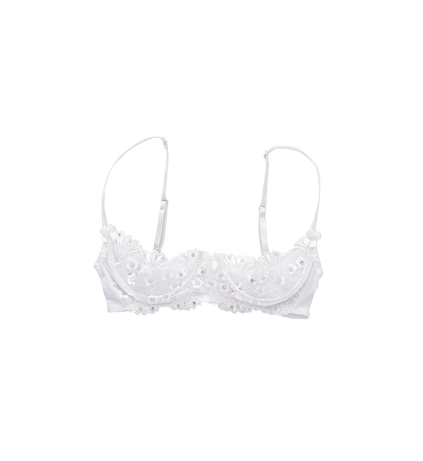 Sparkling Sequin Embroidered Shelf Bra for Women - 380 Style Comfort Push Up Bra for Party, Club & Special Occasions