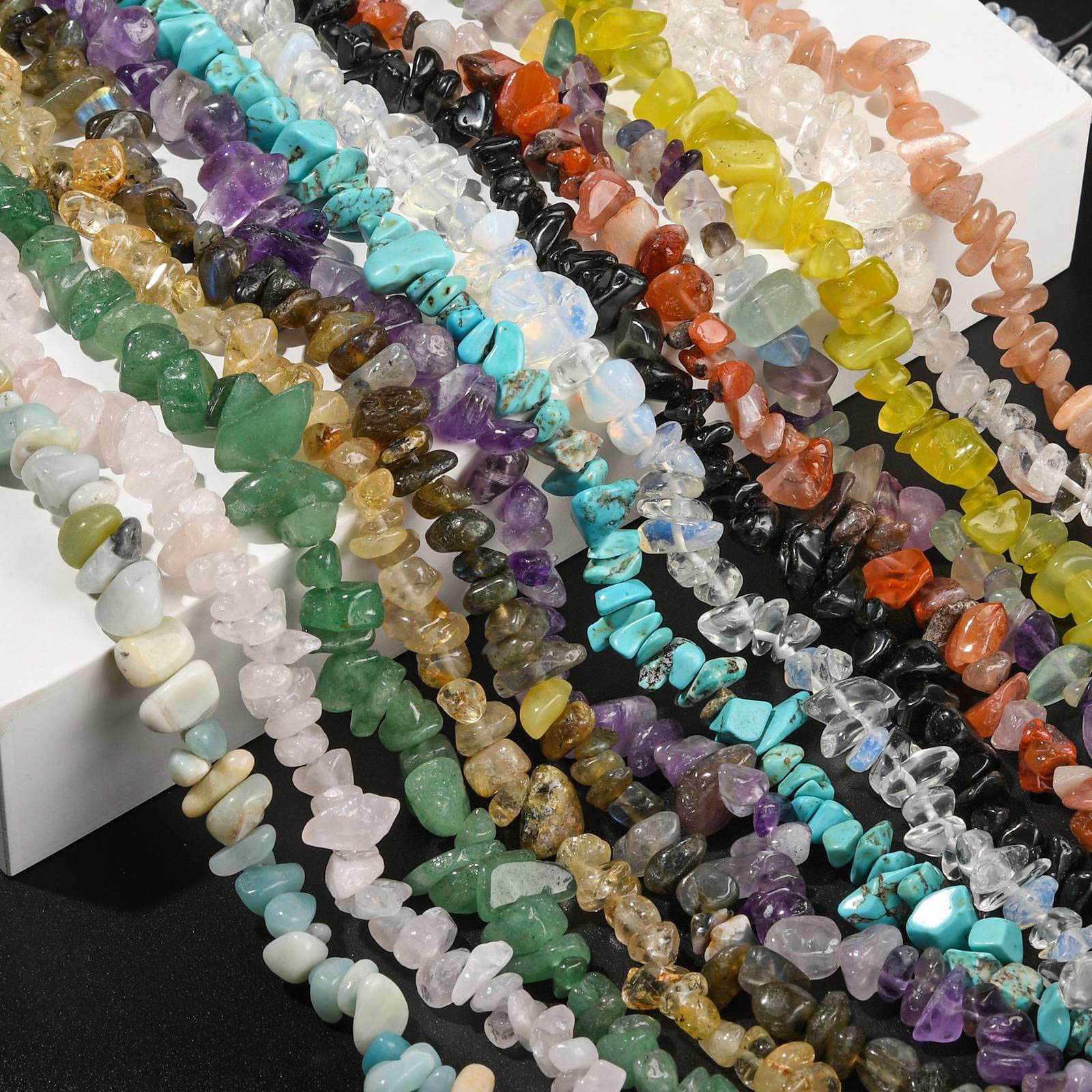KitBeads 200-230pcs Natural Turquoise & Green Howlite Chip Beads for Jewelry Making - DIY Bracelets, Necklaces, Earrings & Boho Crafts