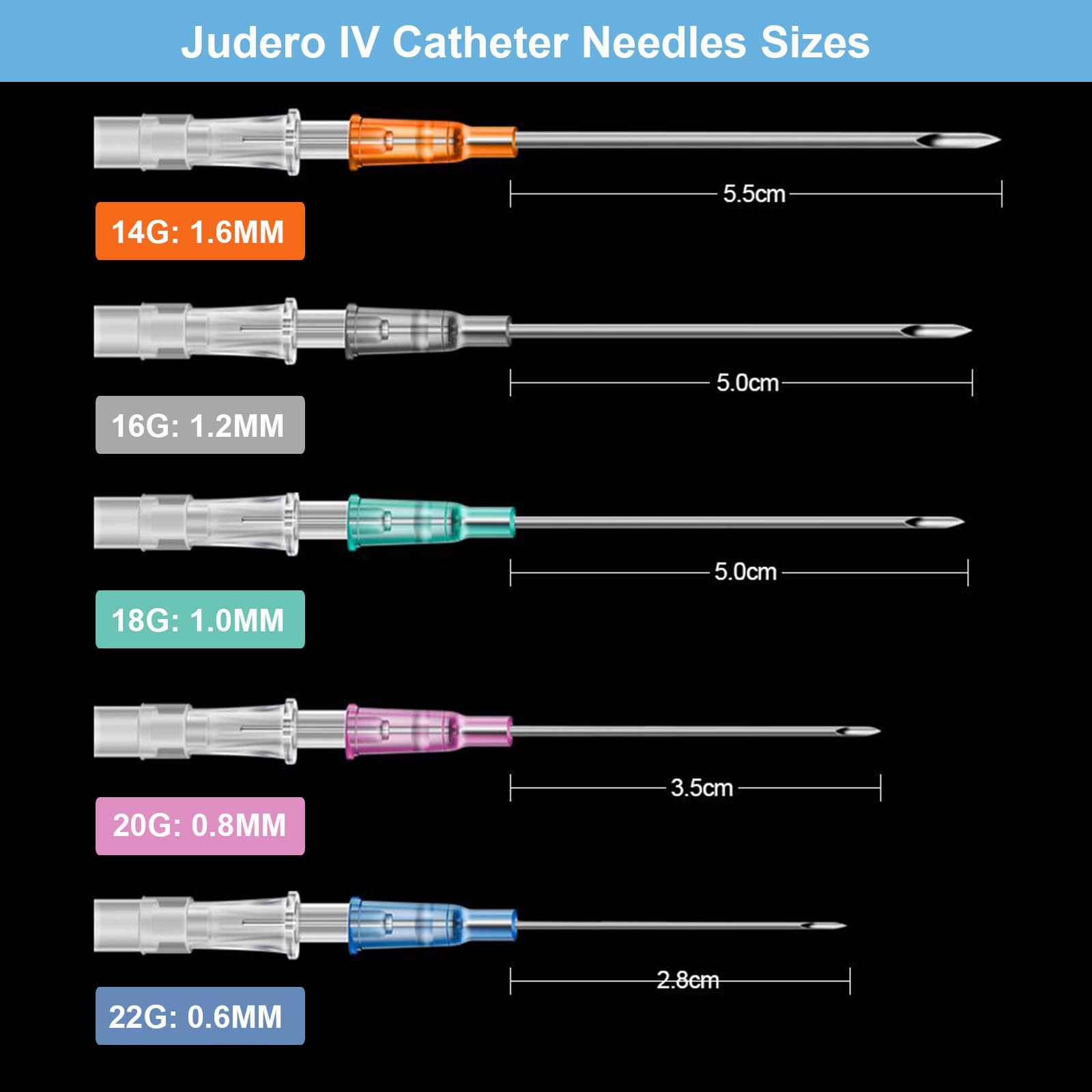 Judero 50Pcs 14G Stainless Steel Hollow Piercing Needles - Professional IV Catheter Needles for Ear, Nose, Lip, Tongue, Belly & Cartilage Piercing Kit | Body Jewelry & Tattoo Supplies | Perfect for Professional Piercers & DIY Enthusiasts