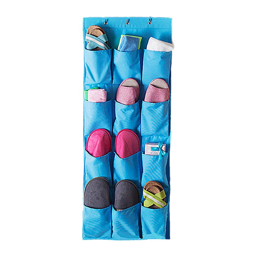 Wall Hanging Storage Organizer - Over The Door Closet Organizer for Wardrobe, Handbags & Shoes | Space Saving Blue Storage Bag | Perfect for Bedroom, Closet & Small Space Organization
