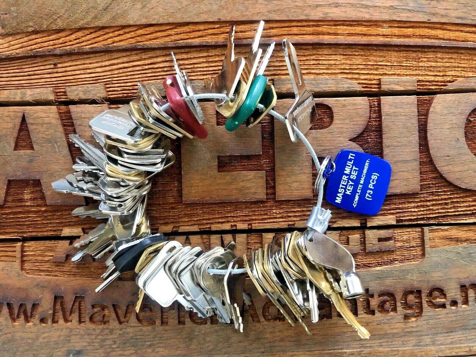 73-Piece Universal Ignition Key Set for Heavy Machinery & Equipment - Compatible with Tractors, Forklifts, and Construction Vehicles - Perfect for Mechanics, Farmers, and Industrial Use
