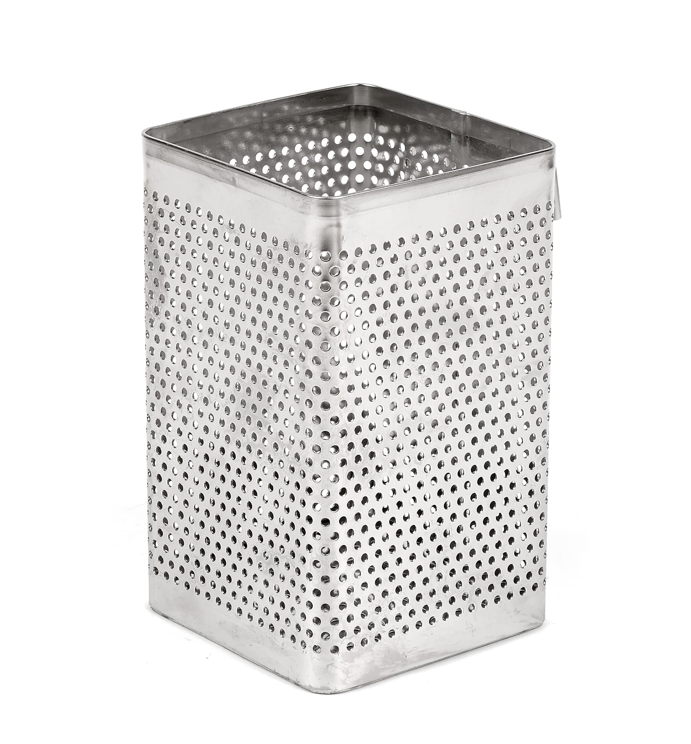 Stainless Steel Perforated Chopsticks Holder with Hooks - Kitchen Utensil Organizer, Dishwasher Safe, Small Square - Perfect for Asian Cooking & Kitchen Storage