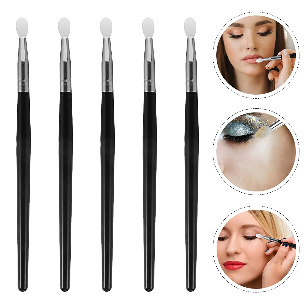 5pcs Soft Silicone Lip Brush & Cleanser - Lipstick Applicator & Massage Scrubber for Makeup Removal & Exfoliation - Perfect for Lip Care Routine & Cosmetic Application (Home & Travel Use)