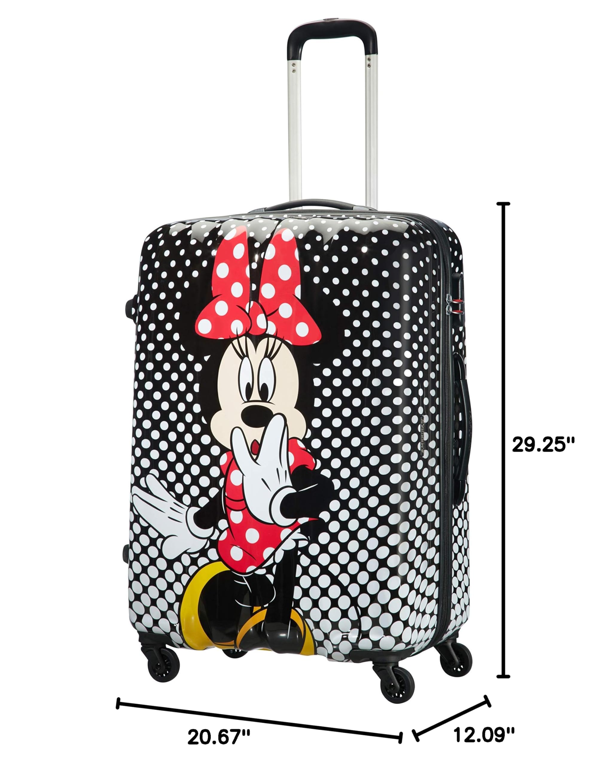 American Tourister Unisex-Adult & Kids Luggage - Minnie Mouse Polka Dot Design, 75cm-88L Capacity, Multicolor (Perfect for Family Vacations, School Trips & Disney Adventures)