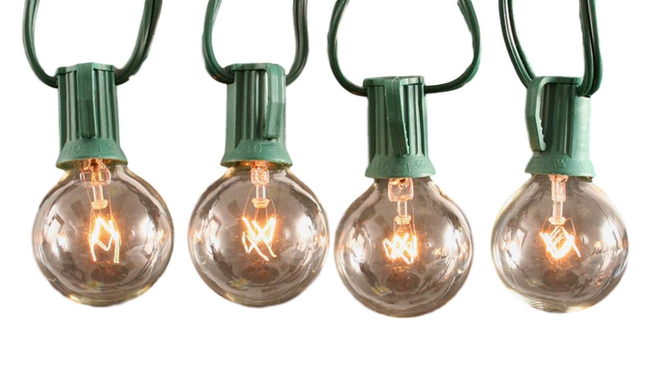Sival 25-Pack Clear Globe String Lights with G40 Bulbs - Waterproof Outdoor/Indoor Decorative Lighting for Patio, Garden, Gazebo, Wedding, Christmas & Party Decorations | Create Cozy Ambiance for Backyard Gatherings & Holiday Celebrations