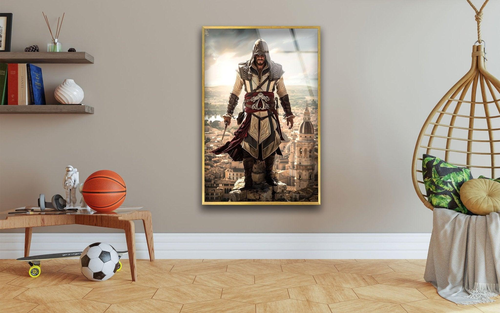 Assassin's Creed Movie Inspired Glass Wall Art Decor - Premium Tempered Glass Print for Home, Office, or Gaming Room - Perfect for Fans of Video Game and Action Movie Collectibles