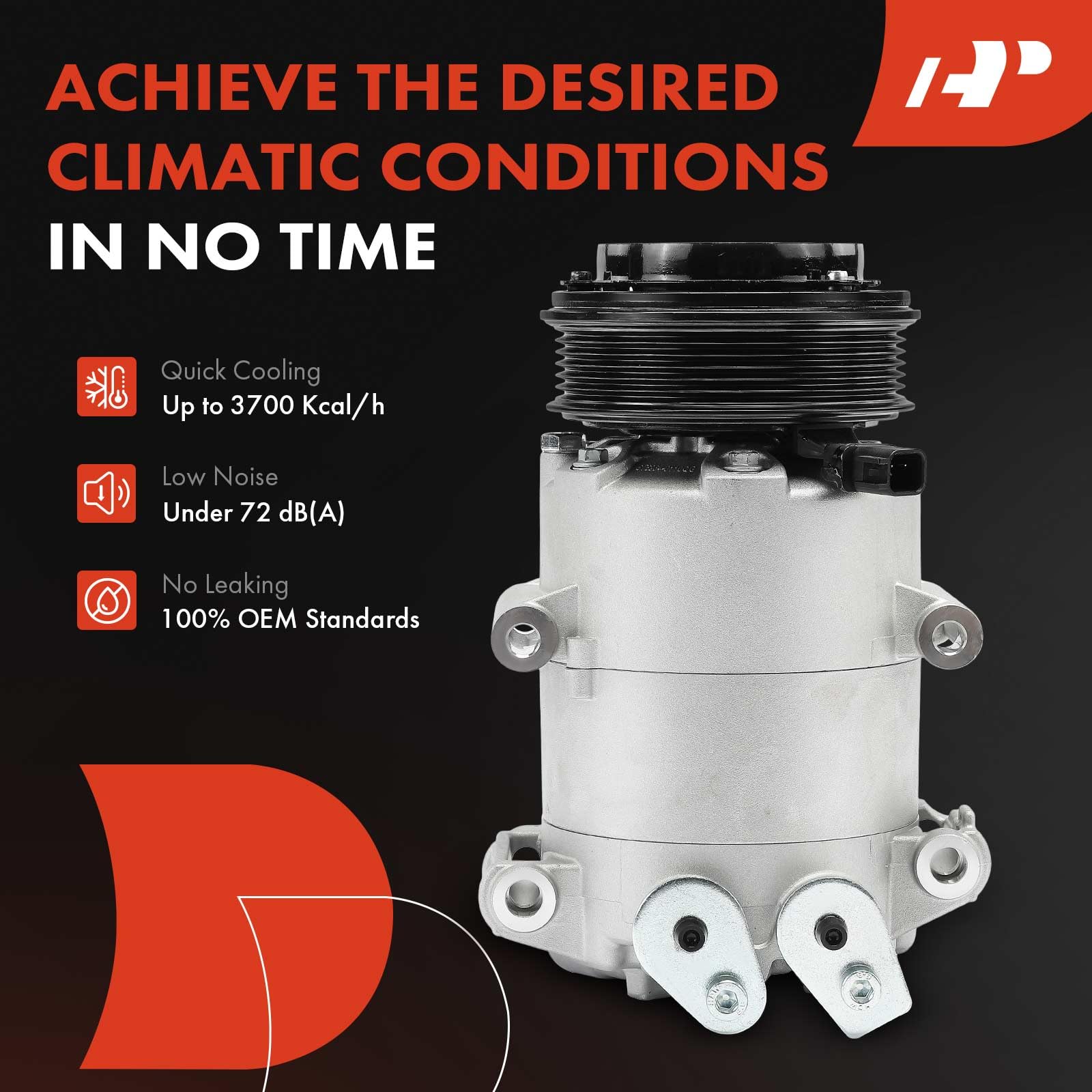 Premium AC Compressor with Clutch for 2014-2019 Ford Fiesta 1.6L - High Performance Auto Air Conditioning Replacement Part - Perfect for Summer Cooling & Long Road Trips