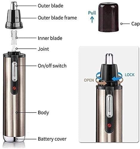 USB Rechargeable Electric Nose Hair Trimmer for Men & Women - Dual-Edge Stainless Steel Blades, Waterproof Design for Nose, Ear, Eyebrow & Beard Grooming | Perfect for Travel, Home & Professional Use