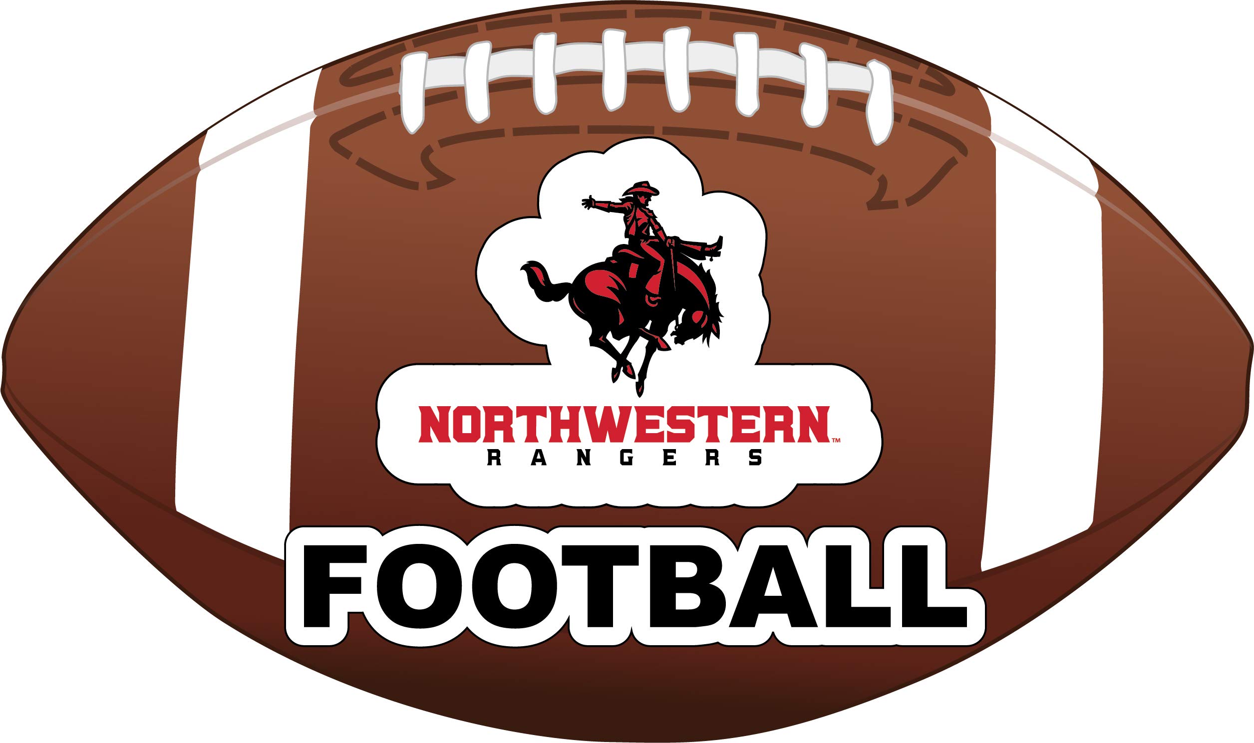 Northwestern Oklahoma State Rangers Football Vinyl Decal Sticker 2-Pack - Car, Laptop, Water Bottle Decorative Stickers for Fans and Alumni