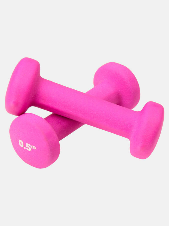 Pink 0.5kg Neo Dumbbell Set - Lightweight Yoga & Fitness Weights for Home Workouts, Pilates, and Strength Training