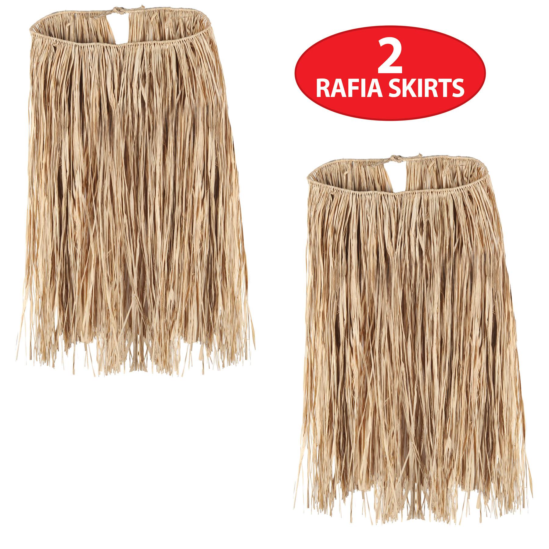 12 Pack Beistle King Size Raffia Hula Skirt - Tropical Party Costume for Luau, Hawaiian Theme Party & Dance Performance