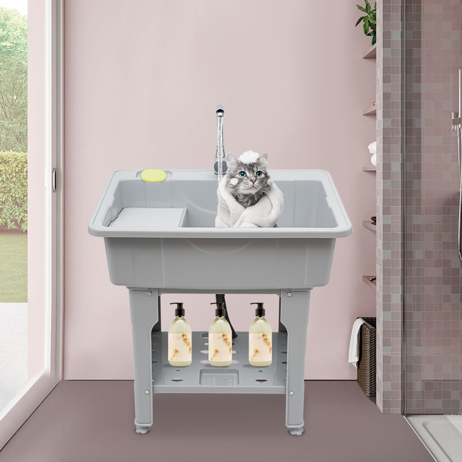 Utility Sink | Portable Laundry Sink with Hose Hook Up | Outdoor Sink for Laundry Room, Garage, Greenhouse & Pet Washing | Perfect for Camping, RV & Farm Use