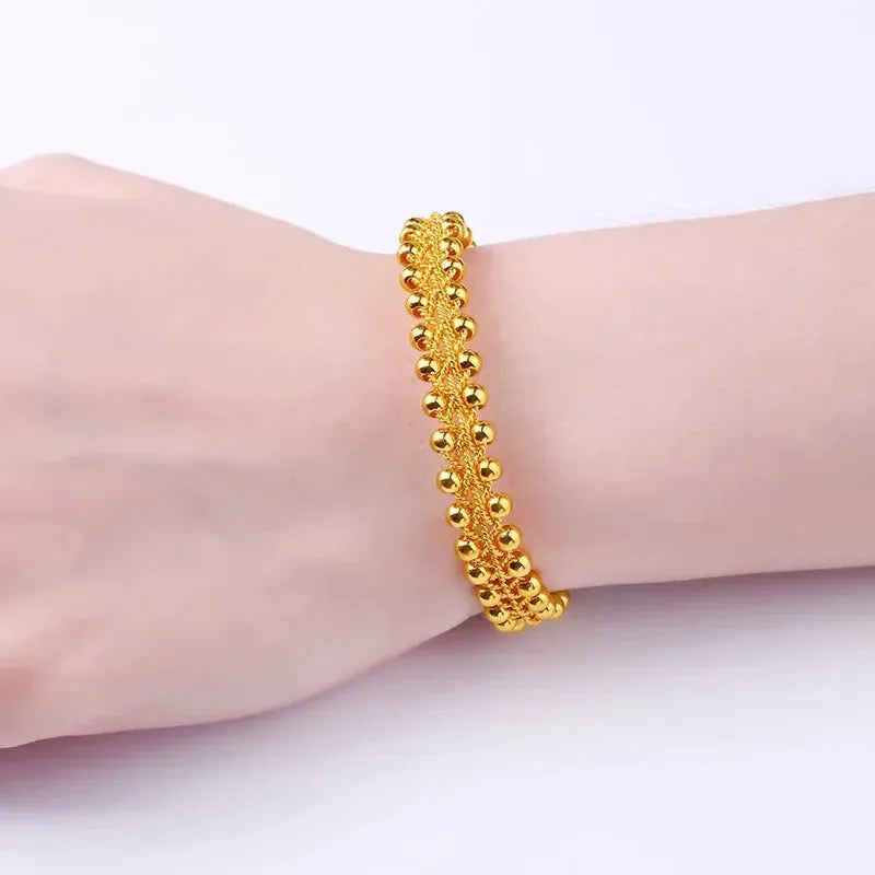 24K Pure Gold Bracelet for Women - 999 Solid Real Gold Bangle, Simple & Elegant Fashion Jewelry, High-End Glossy Finish - Perfect for Gifts, Weddings, Anniversaries & Special Occasions (2023 New Arrival)