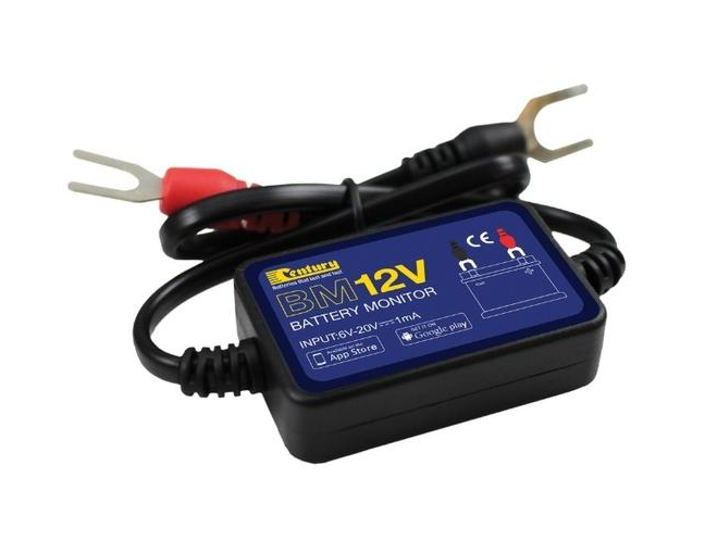 Century Bluetooth Battery Monitor - 12V 24V Battery Tester with Real-Time Voltage Tracking for Cars, RVs, Boats - Wireless Battery Health Checker for Home & Outdoor Use
