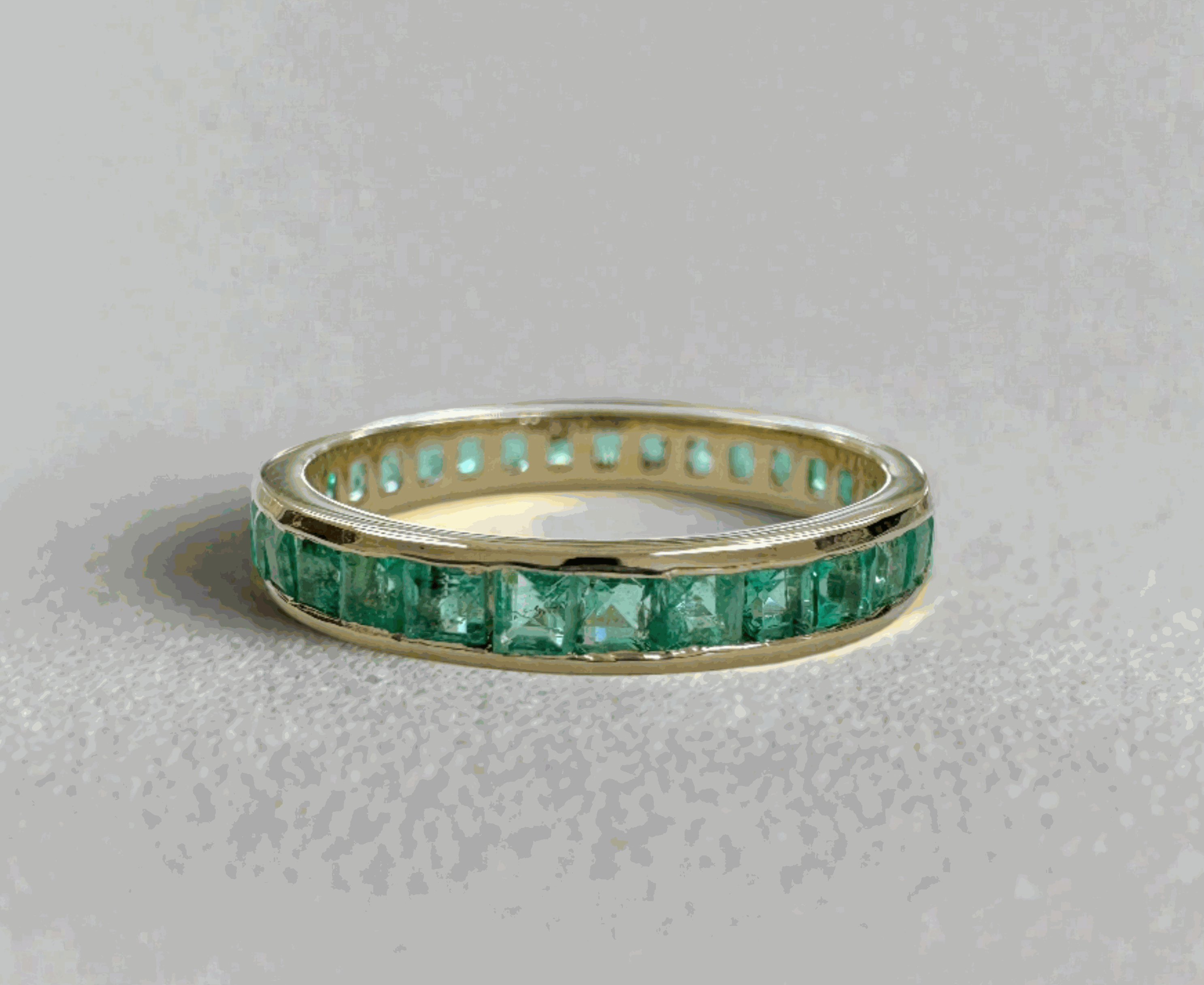 1.44tcw Princess Cut Emerald Channel Set Eternity Band Ring - 14K White Gold Size 7 - Elegant Wedding Band, Anniversary Gift for Her, Perfect for Bridal Jewelry & Special Occasions