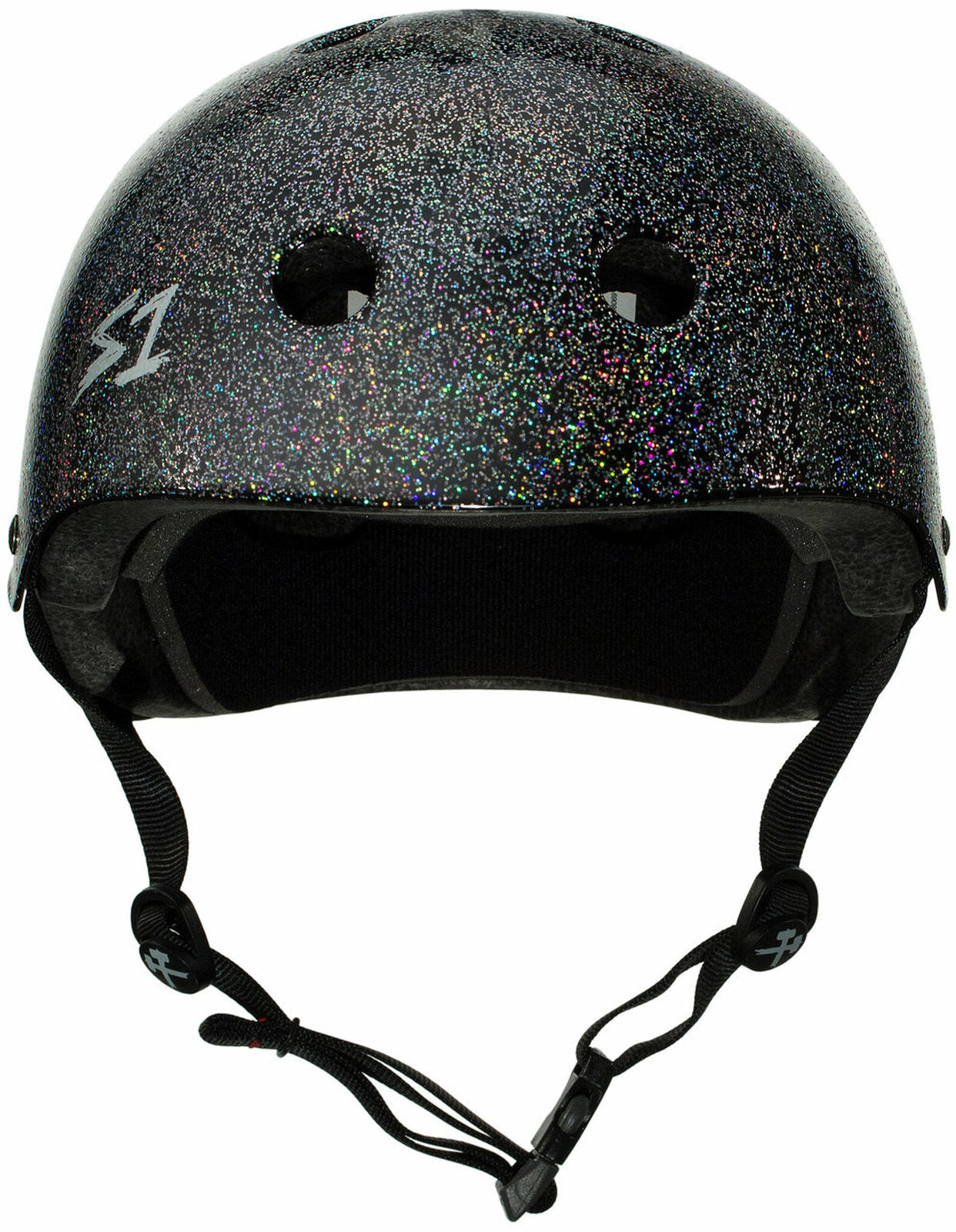 S1 Mega Lifer Helmet - Black Glitter Motorcycle Full Face Helmet for Men & Women - Perfect for Street Biking, Cruising & Urban Commuting