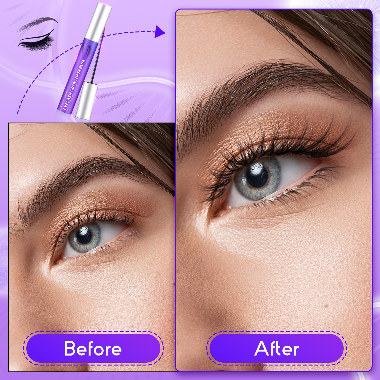 Premium Eyelash Growth Serum & Eyebrow Enhancer - Advanced Formula for Longer, Thicker, Fuller Lashes & Brows | Natural Lash Boost Serum for Daily Use | Perfect for Nighttime Care & Special Occasions