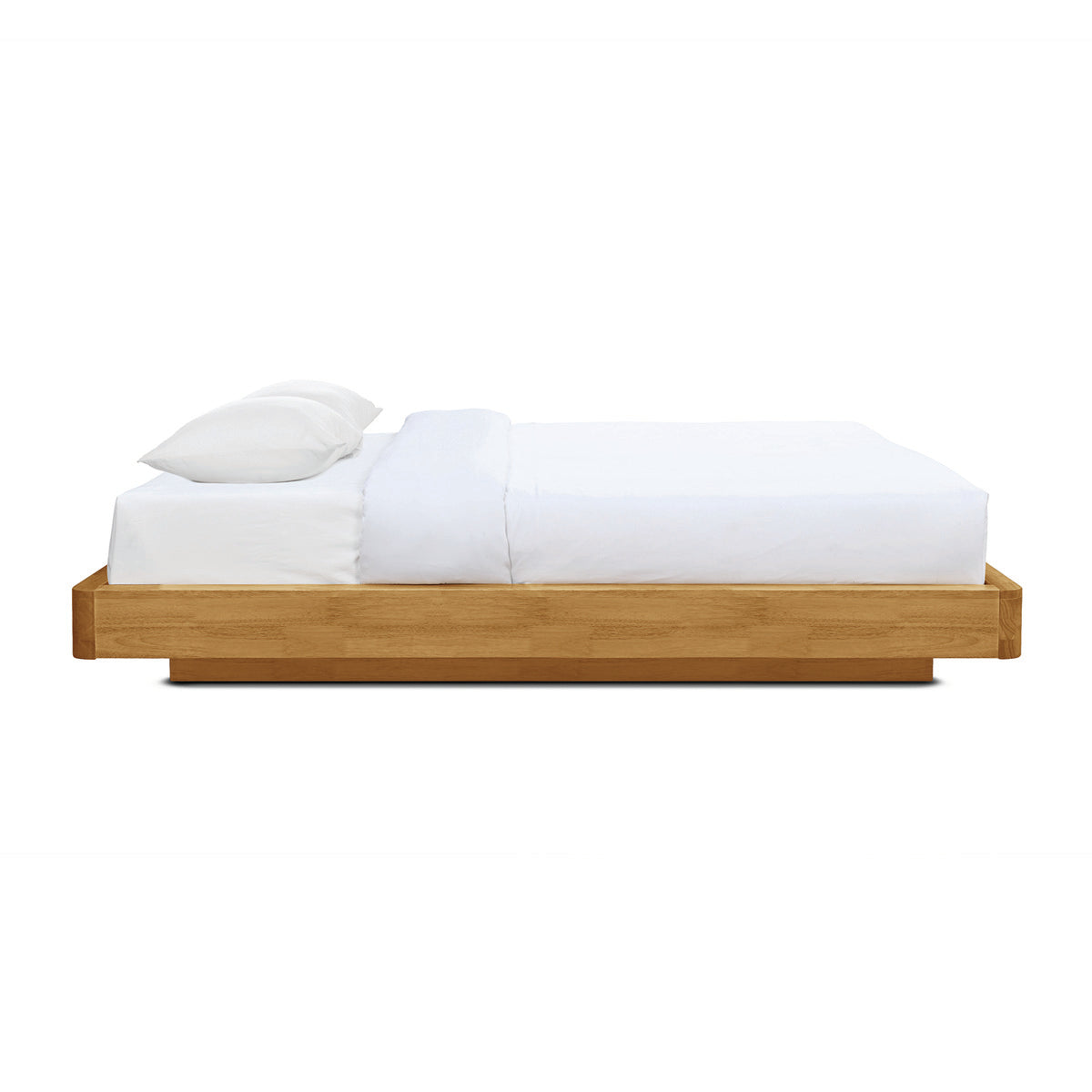 Solid Oak Kami Timber Platform Queen Bed Frame - Sturdy Wooden Bed Base with No Box Spring Needed - Perfect for Modern, Minimalist, and Farmhouse Bedroom Decor