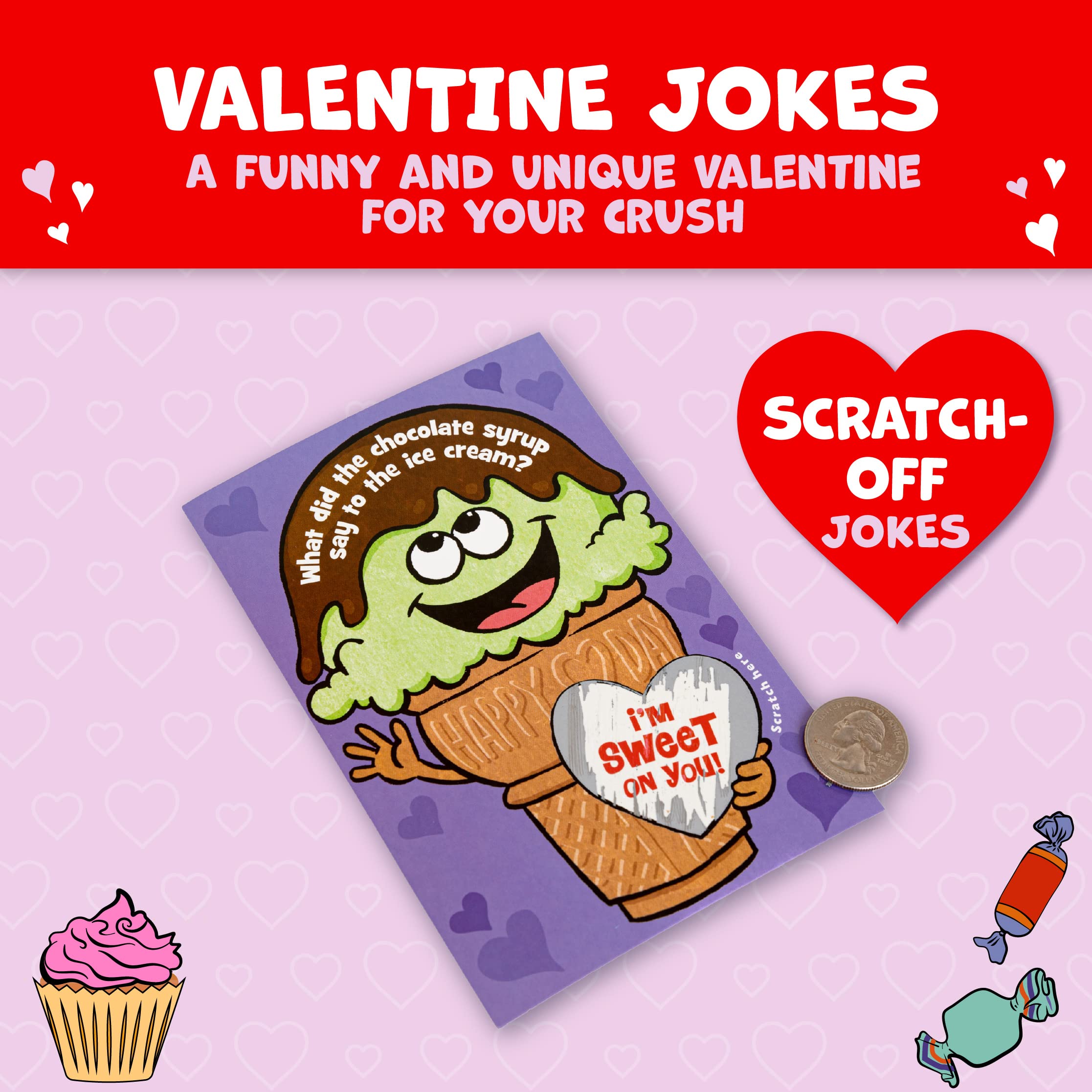 Peaceable Kingdom Valentine's Day Cards for Kids - Set of 28 Classroom Valentines with Scratch-Off Jokes | Fun School Party Favors & Friendship Exchange Gifts