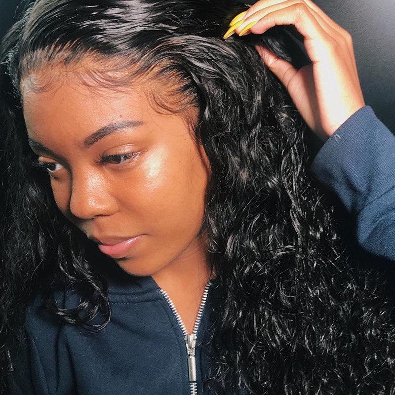 360° Invisible Strap HD Lace Wig - Curly Pre-Plucked with Clean Hairline | Natural-Looking Human Hair Wig for Women | Perfect for Daily Wear, Cosplay & Special Occasions