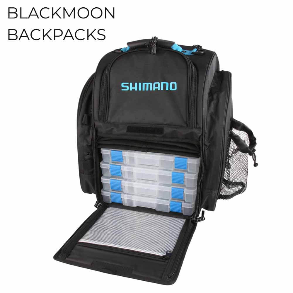 Shimano Blackmoon Front Load Fishing Backpack - Waterproof Tackle Storage for Bass, Fly & Saltwater Fishing - Perfect for Boat, Kayak & Shoreline Anglers