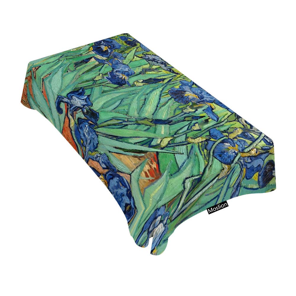 Vincent Van Gogh Irises Tablecloth - 60x104 Inch Decorative Rectangle Table Cover with Famous Art Painting - Waterproof Dining Tablecloth for Indoor/Outdoor Use - Perfect for Parties, BBQ, Picnic & Coffee Table Decor