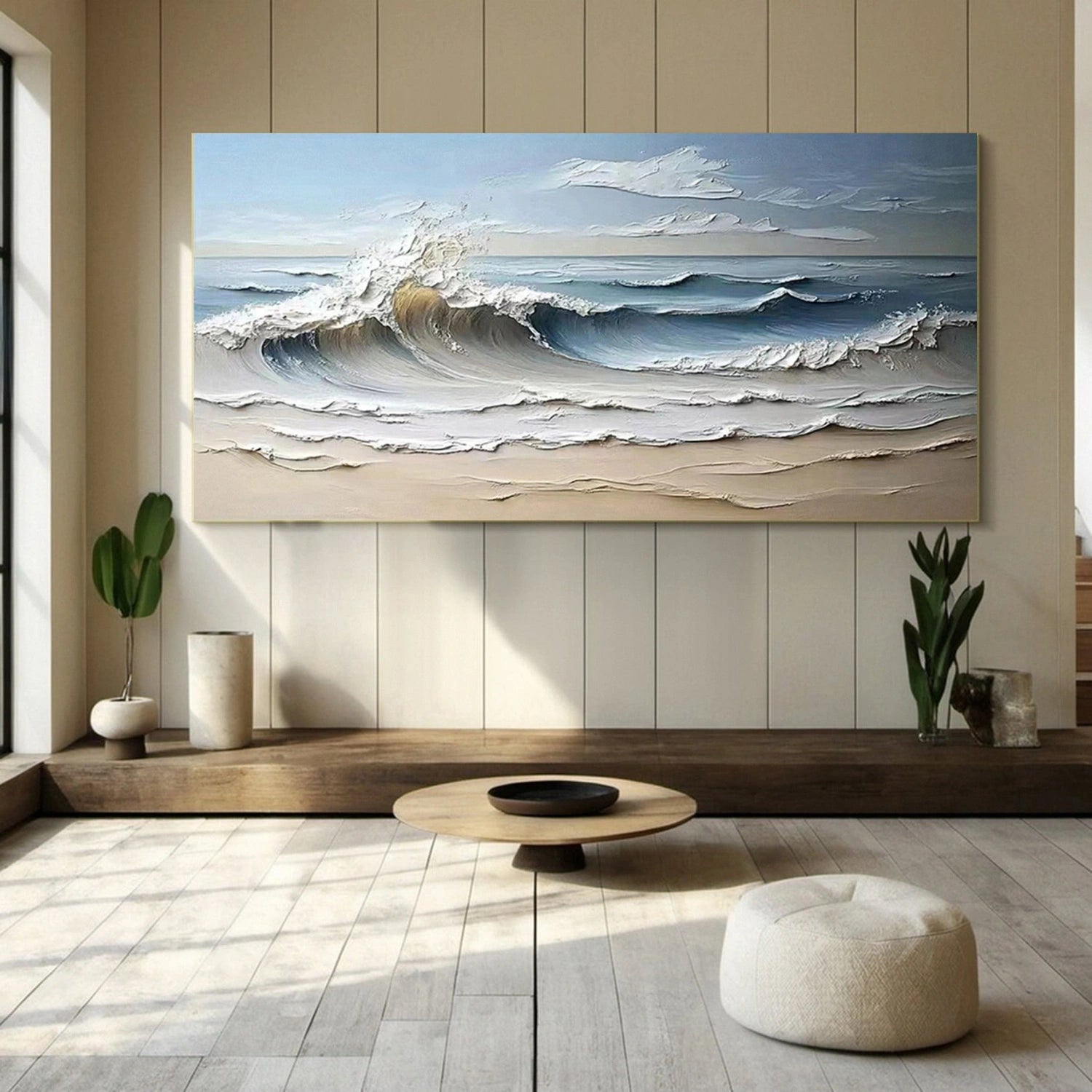 Ocean and Sky Painting #OS 240 - Stunning Handmade Wall Art for Home & Office Decor - Perfect for Living Room, Bedroom or Gift
