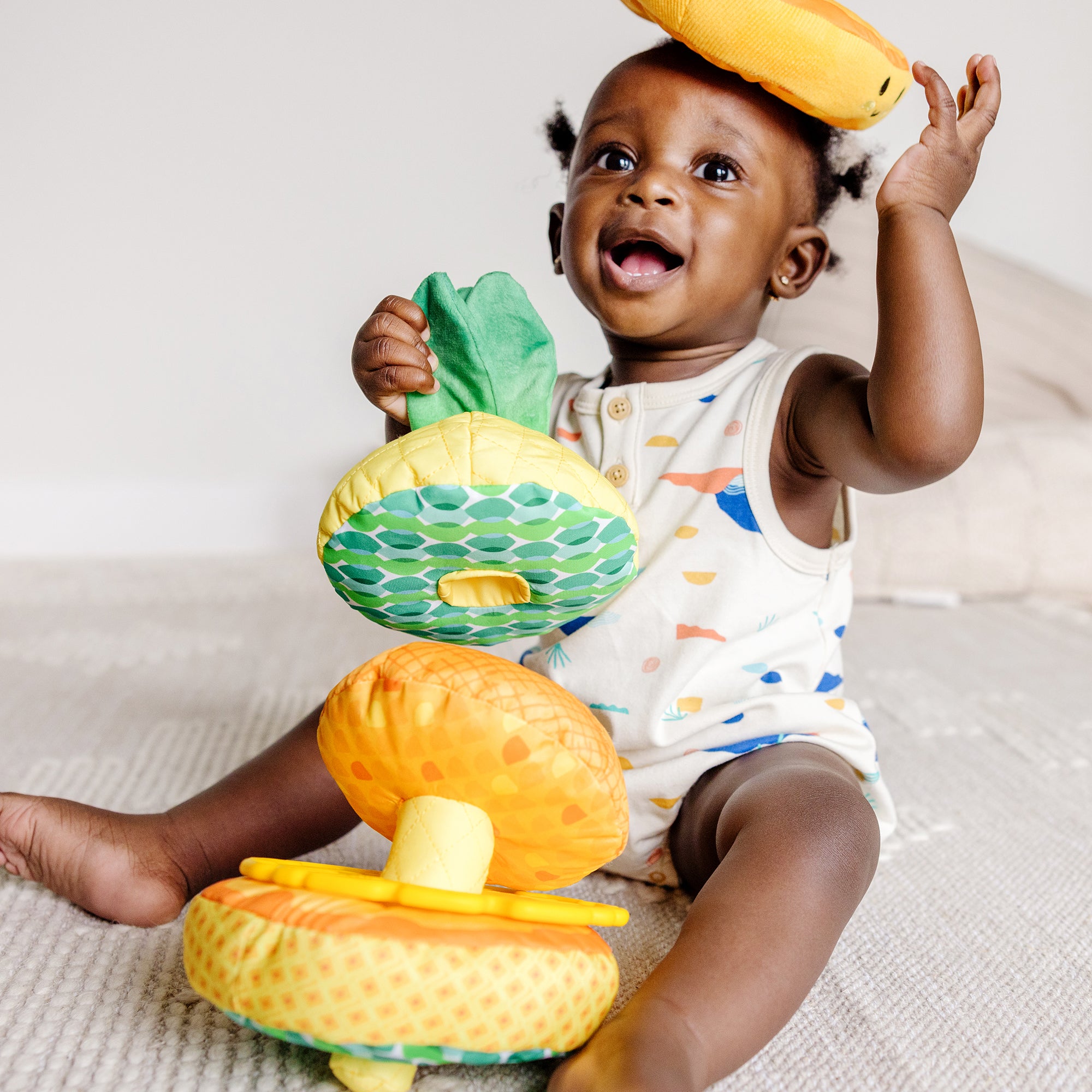Pineapple Soft Stacker Toy - Safe & Fun Stacking Blocks for Toddlers - Perfect for Early Learning, Sensory Play & Nursery Decor