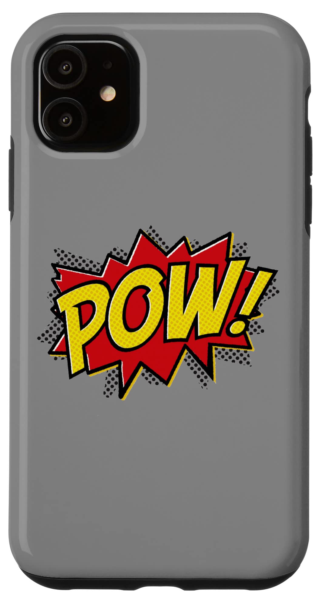 iPhone 11 Case - Comic Book Style Superhero Design with POW BAM BANG Font - Durable Protective Cover for Daily Use & Cosplay Events