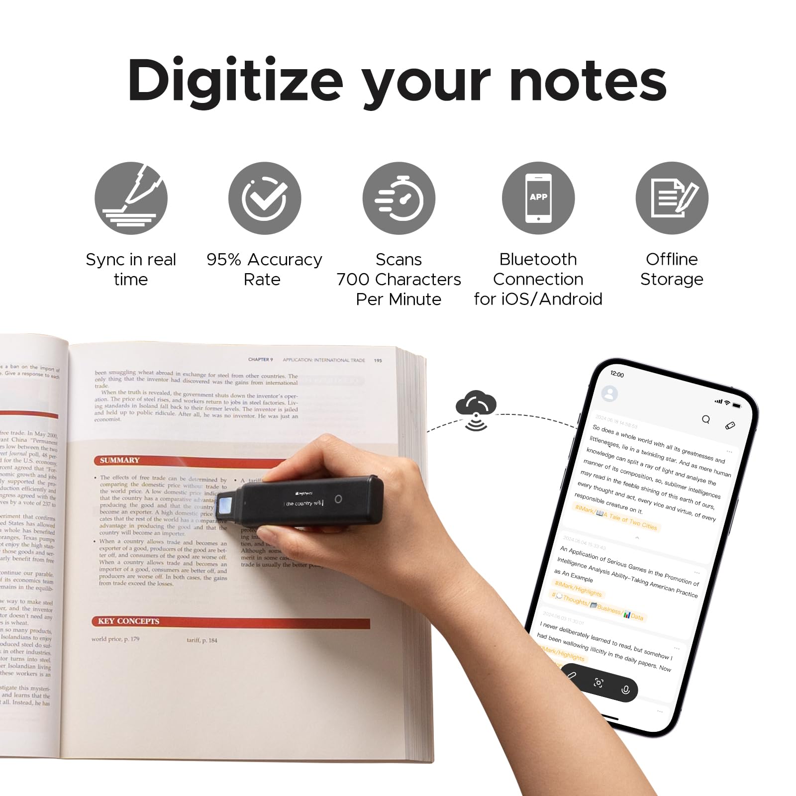 VYU iMark Reading Pen - Digital Highlighter & Book Marker for Reading & Annotation - Real-Time Sync to Digitize, Store & Share Notes - Perfect Gift for Students & Book Lovers - Ideal for Study Sessions, Research & Book Clubs