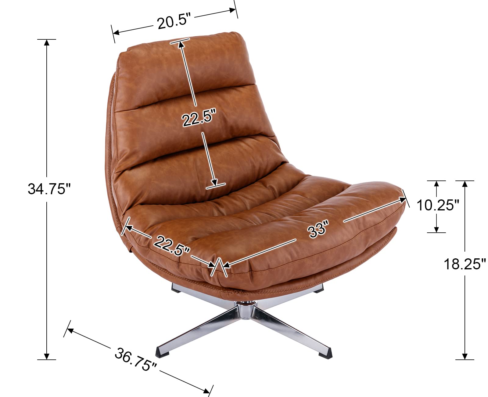 Modern Swivel Accent Chair with Ottoman Set - 33