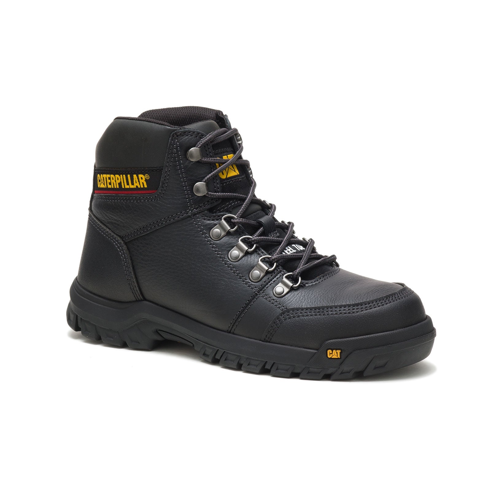 Black Steel Toe Work Boots for Men - Heavy Duty Safety Shoes for Construction & Industrial Work | OSHA Compliant Work Footwear