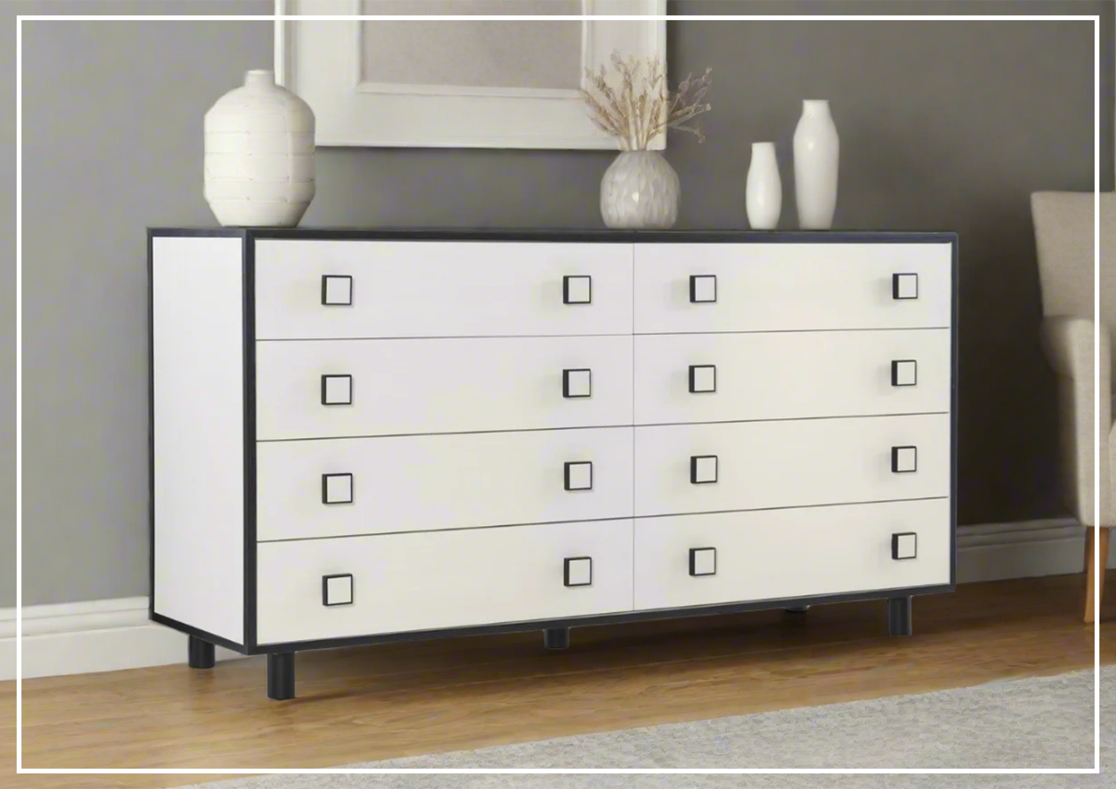 Bernhardt Silhouette 8-Drawer Wooden Dresser - Solid Wood Chest of Drawers for Bedroom, Living Room & Office Storage | Stylish Home Furniture for Organizing Clothes, Linens & Essentials