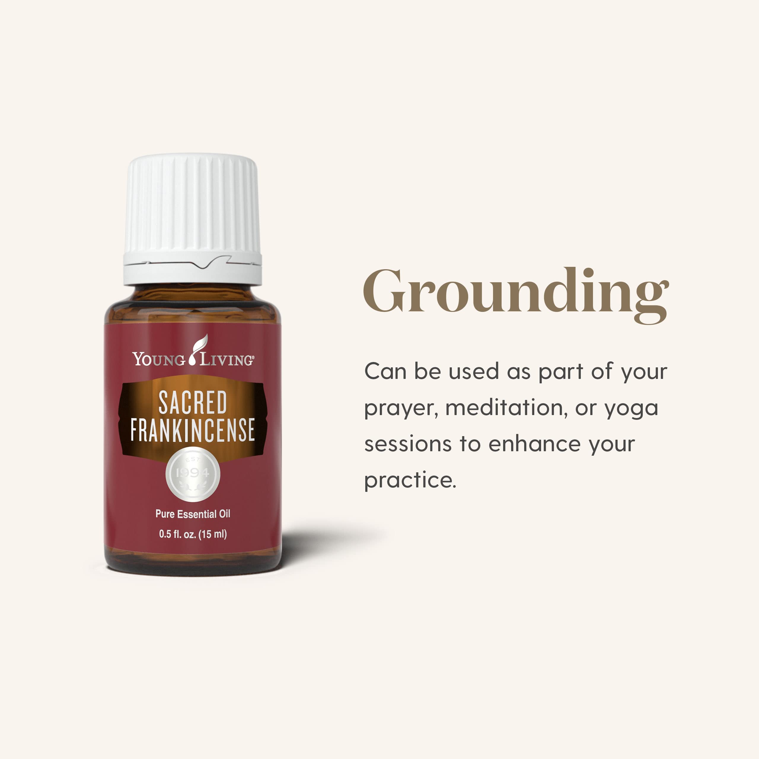 Young Living Sacred Frankincense Essential Oil 15ml - Pure Therapeutic Grade, Woodsy Aroma for Relaxation & Meditation, Promotes Skin Health & Spiritual Wellness | Perfect for Yoga, Prayer, Aromatherapy & Skincare Routine
