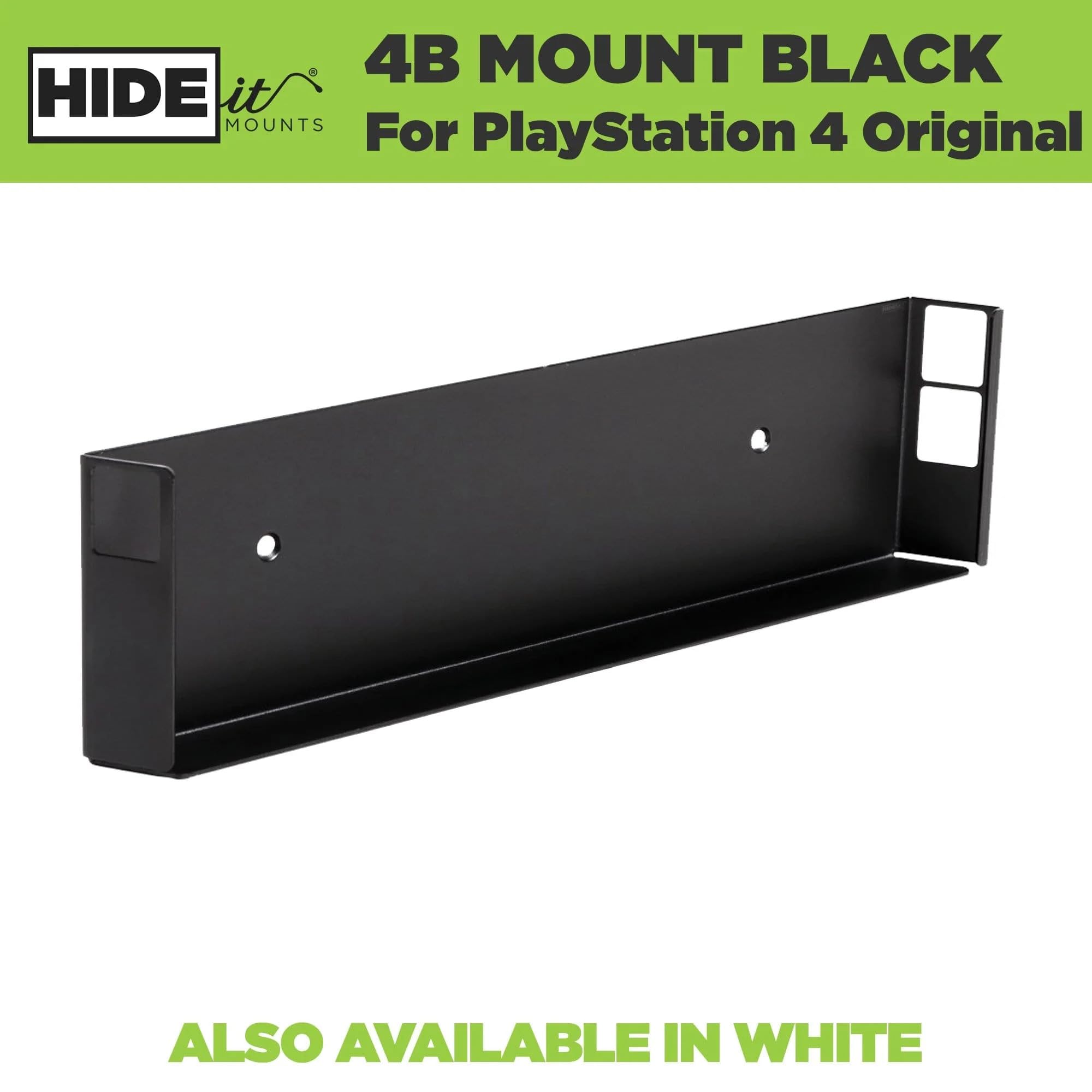 HIDEit Mounts Black Steel Wall Mount for Original PS4 Console - Secure TV Storage Solution for Gaming Setup | Space-Saving PS4 Organizer for Living Room & Entertainment Centers