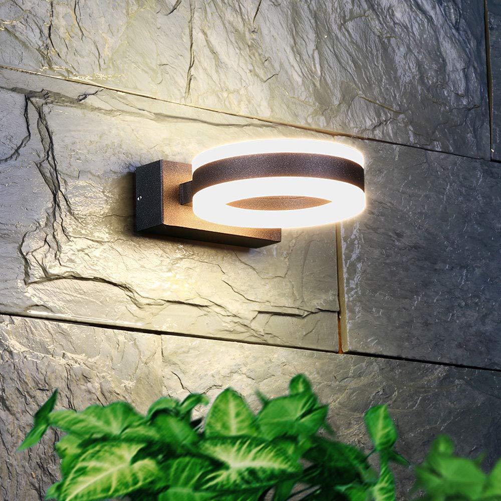 14W LED Modern Wall Light - Waterproof Outdoor Wall Sconce with Up/Down Lighting, Matte Black Finish - Perfect for Hallways, Porches, Hotels, Yards, Doorways & Garden Pathways (Indoor/Outdoor Use)