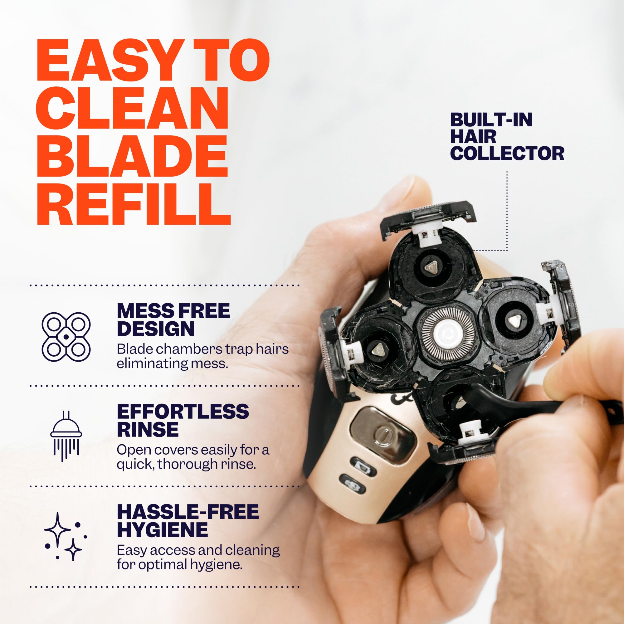 Freebird FlexSeries™ Electric Head Shaver with 5 Flexible Blades - Water-Resistant USB Rechargeable Shaver for Men & Women, Includes 2 Blade Refills - Perfect for Bald Head Shaving at Home or Travel