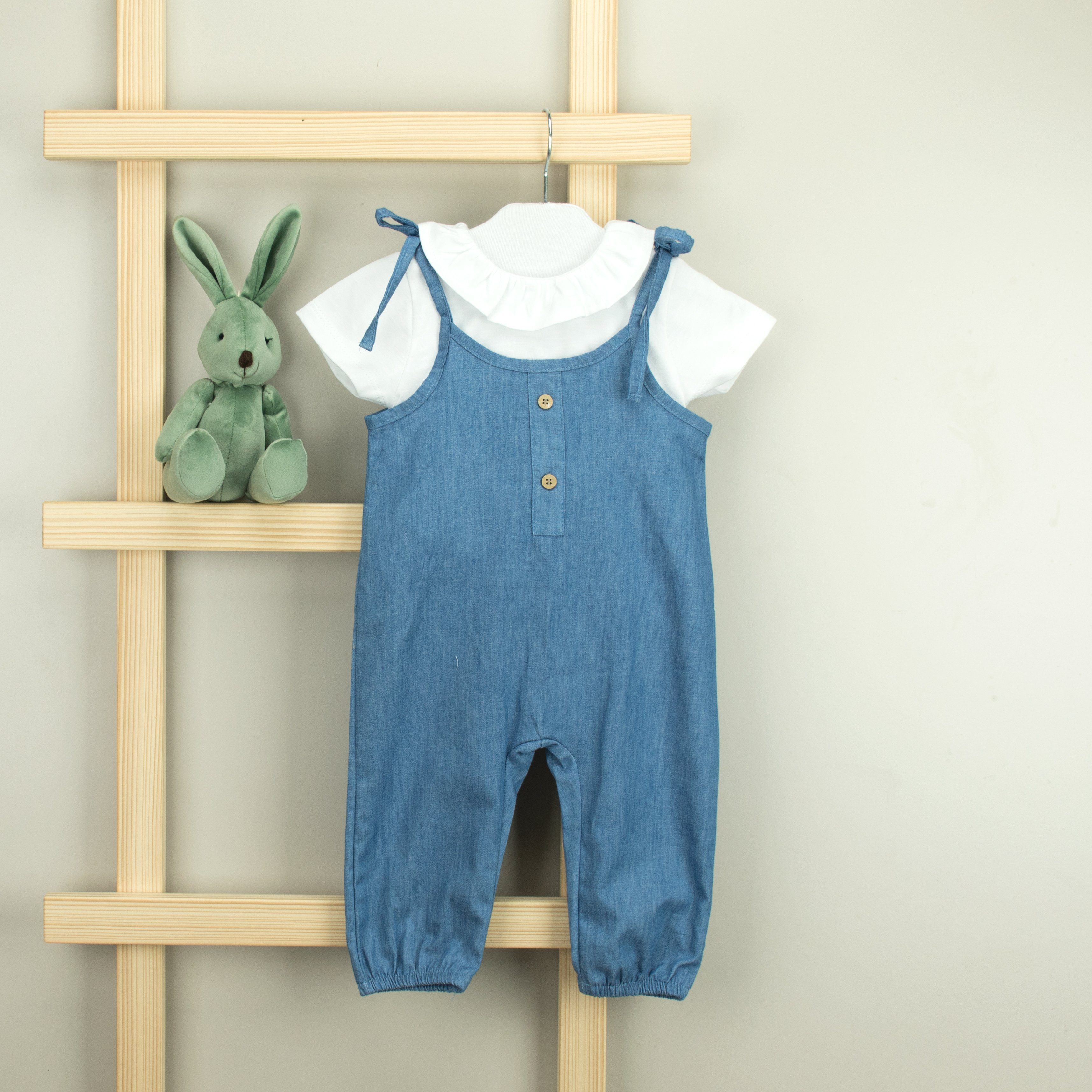 Women's Stylish Blouse & Denim Jumpsuit Set - Trendy Casual Outfit for Spring Summer Fashion | Perfect for Office, Date Night & Weekend Wear
