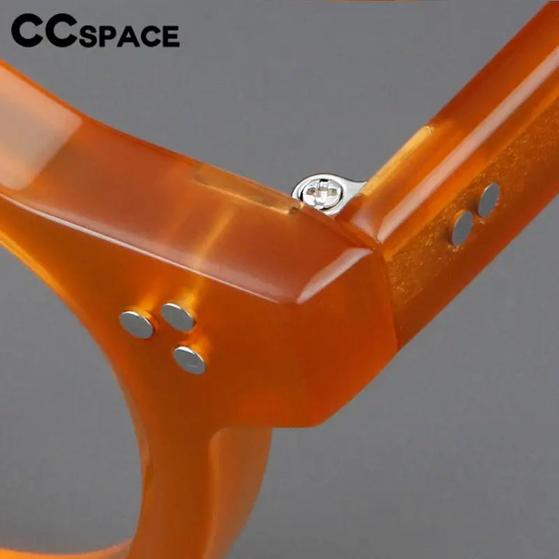 CCspace Unisex Full Rim Flat Top Round Acetate Eyeglasses 57171 - Stylish & Lightweight Frame for Men & Women - Perfect for Reading, Work, and Everyday Fashion