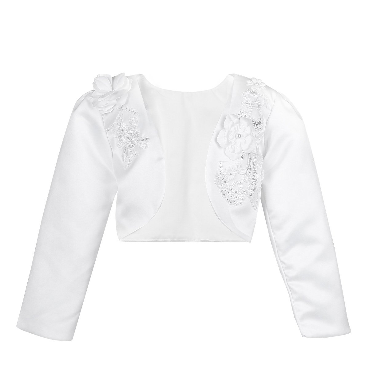 FEESHOW Toddler Girls Long Sleeve Bolero Jacket - Elegant Cardigan Sweater for Weddings, Holidays & Seasonal Wear (Spring/Autumn) - Perfect for Special Occasions, Parties & Family Gatherings