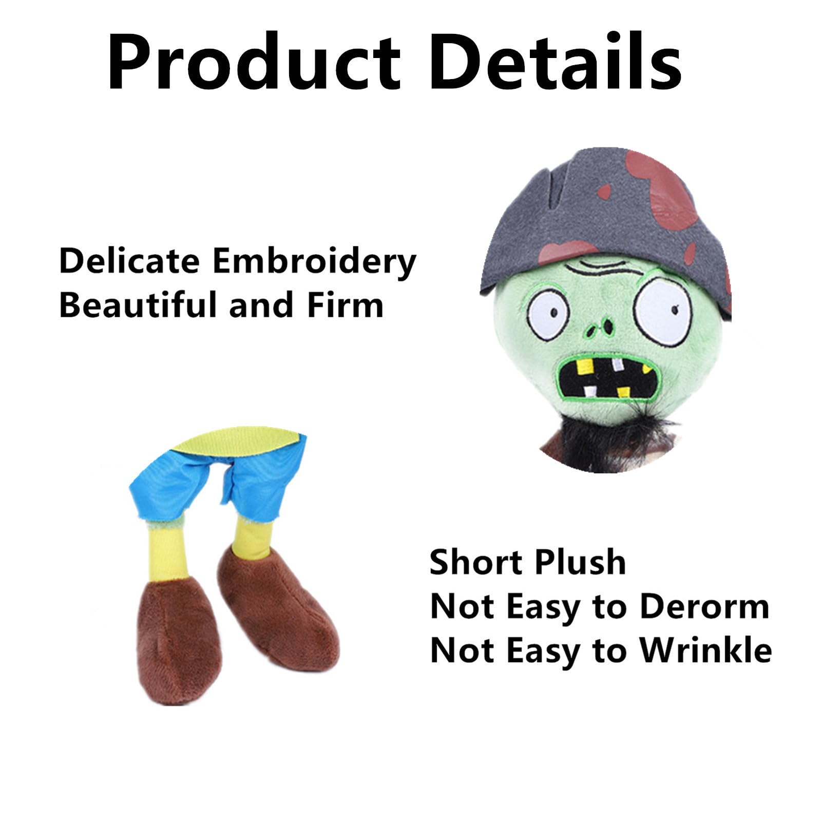 JHESAO 3-Piece Plants vs Zombies Plush Toy Set - Captain Zombie, Knight Zombie & Football Zombie Stuffed Dolls | Soft PVZ Character Figures for Kids Gifts, Game Room Decor & Themed Birthday Parties