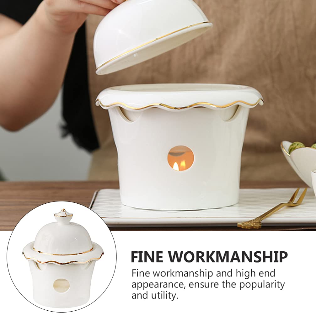 Premium Ceramic Dessert Bowls with Lids - 4-Piece Set of Round Ramen Soup Bowls, Stew Pots & Noodle Bowls | Durable Shark Fin White Ceramics for Desserts, Snacks & Asian Cuisine | Perfect for Home Dining, Restaurant Use & Gift Giving