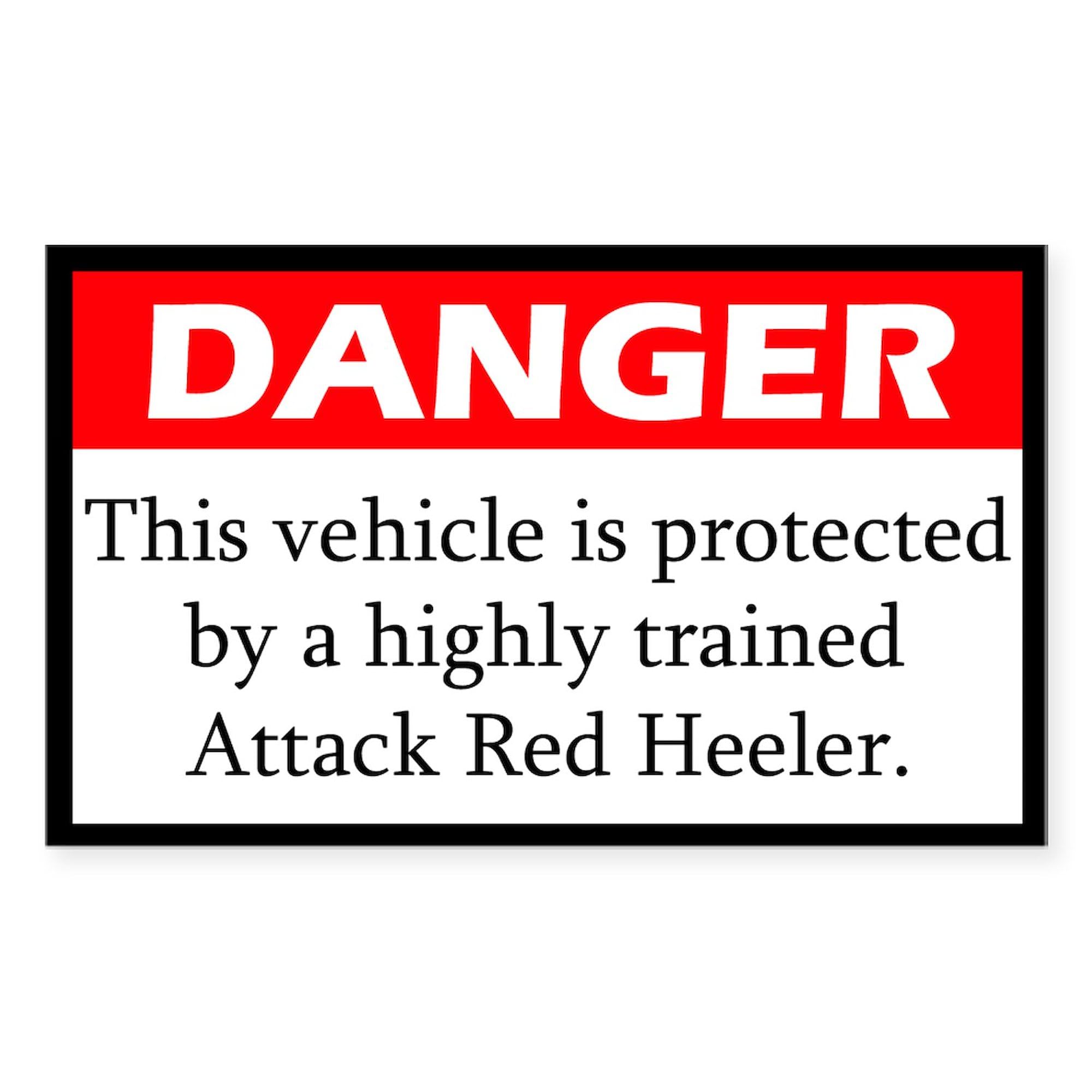 Attack Red Heeler Sticker - Rectangle Bumper Decal for Cars, Trucks & Laptops - Durable Vinyl Car Sticker for Dog Lovers - Perfect for Windows, Bumpers & Personalizing Your Vehicle