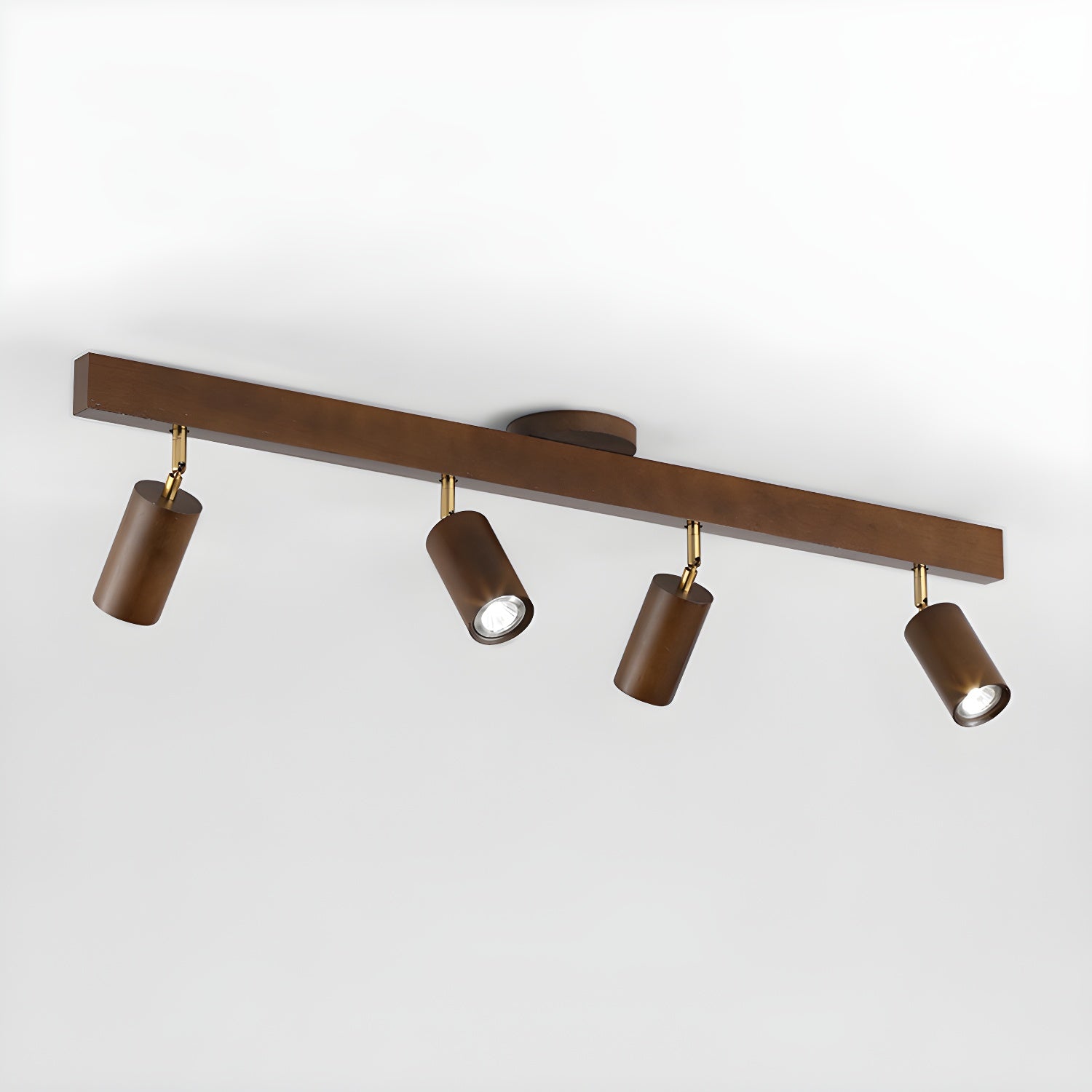 Natural Wood Beam Spotlight Light - Rustic Ceiling Lighting Fixture for Living Room, Bedroom, and Dining Room Decor